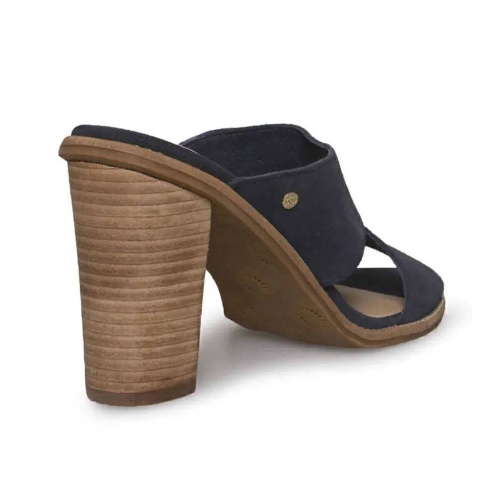 Ugg Blue Suede Leather Preppy Academia Coastal Capsule Sailor Chic Heels 8